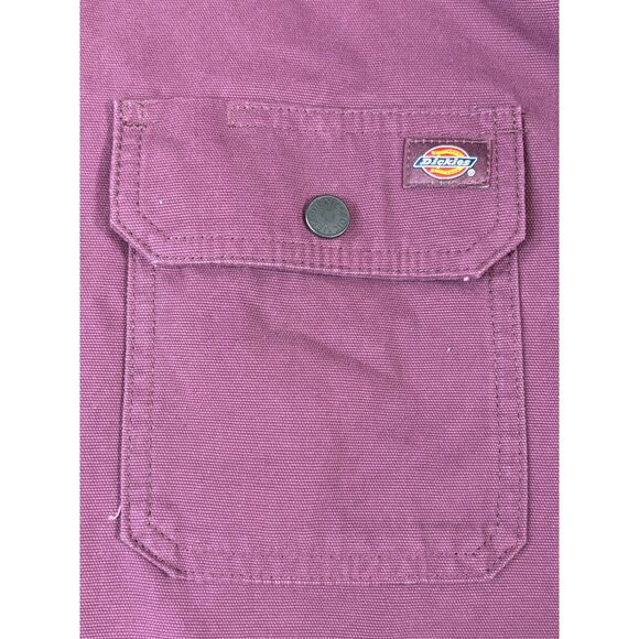 Dickies Flannel Lined Duck Shirt Jacket Dual Chest Pockets Snap Button 2XL - Picture 7 of 14